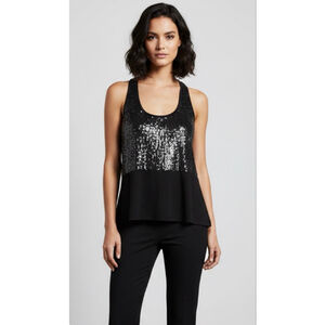 Weavers Black Racerback Sequin Tank Top Size XL NWT